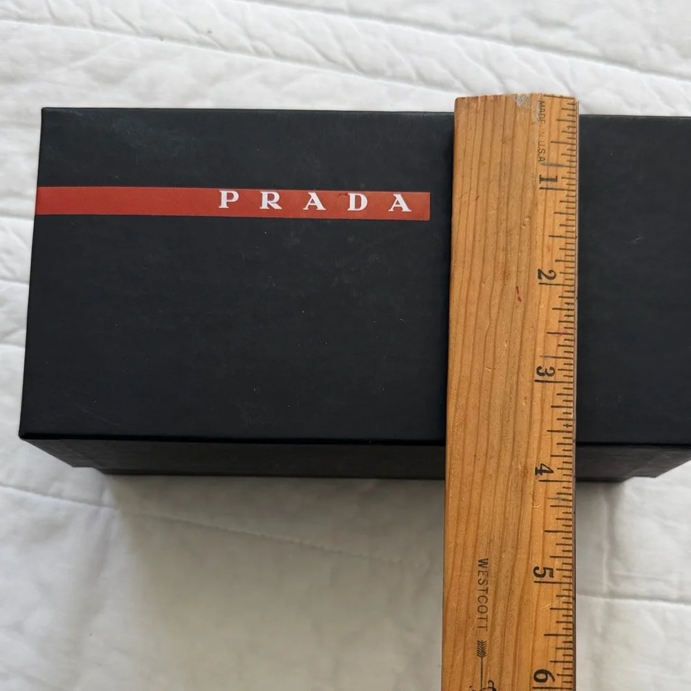 Prada Black Box with Red Stripe Logo